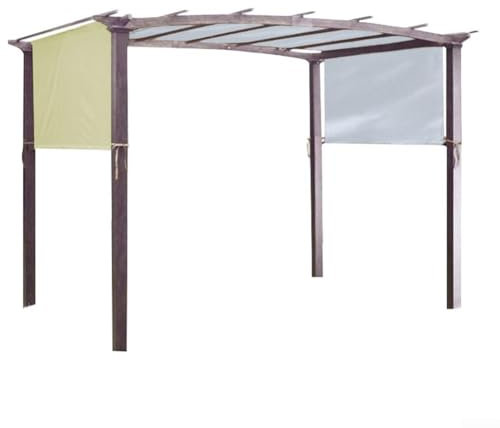Sumsoctober Toldo impermeable de 5,2 x 2 m para jardín y patio, toldo de exterior resistente a los rayos UV para pérgola, estante de uvas o pabellón, cubierta de tela 190T, negro o beige (beige)