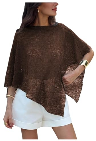 GORGLITTER Women's Sheer Poncho Shawl Top Party Concert Outfits Cape Tops