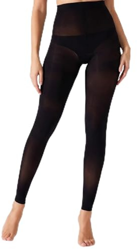 Xiansini Footless Dance Tights for Women, Footless Ballet Tights for Girls, 40D Compression Tights Women, Support Tights for Gymnastics (UK, Alpha, S, M, Regular, Regular, Black)