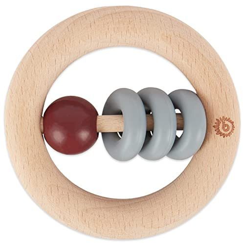 Bieco Holz Beißring Ab 0 Monate, Ø 8 cm | Zahnungshilfe | Greifling | Motorikspielzeug | Zum Zahnen