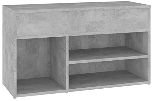 vidaXL Panca Portascarpe Grigio Cemento 80x30x45 cm in Truciolato
