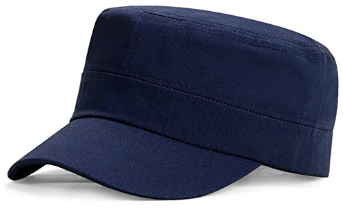 Berretto Classico dell'Esercito, Berretto Piatto, Militare Cadet cap,Berretti Sportivi Militari alla Moda Regolabili, Berretto da Cadetto, Cappelli da Esterno Traspiranti (Blu Marino)