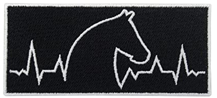 Finally Home Horse Heartbeat Patch zum Aufbügeln | Pferdekopf Patches, Pony Bügelbild, Pferd Reiten Aufbügler, Pferde Fohlen Aufnäher
