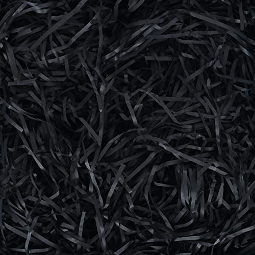 100g Black Shredded Tissue Paper for Gift Boxes Decoration, Empty Gift Box Filling Paper, Filler Paper for Valentine's Day, Christmas, Birthday Gift Decorations, DIY Gift Packaging