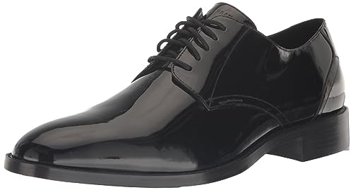 Cole HAAN Mens Hawthorne Plain OX, Black Patent/Black, 10.5 M US