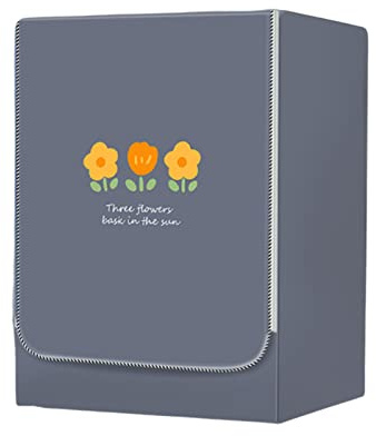 FANSU Washing Machine Cover Waterproof Dustproof Grey Front Load Washer Dryer Machine Cover Protector Sunscreen Washer Protection Tumble Dryer Cover (S-capacity 4-7.5kg,Yellow flower)