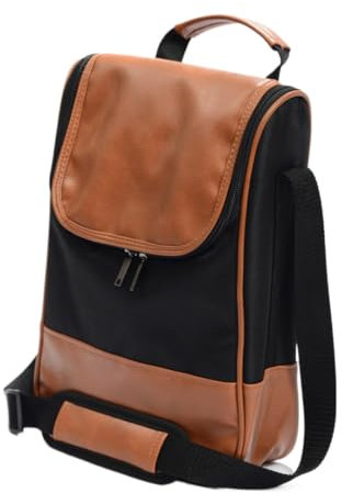 Ax store Wein-Leder-Tragetasche, isolierte wasserdichte Kühltasche für Picknick und Strand, Weinträger für 2 Flaschen, 2 Flaschen, Weintasche mit Reißverschluss, Transporter für Geschenk und Reisen,
