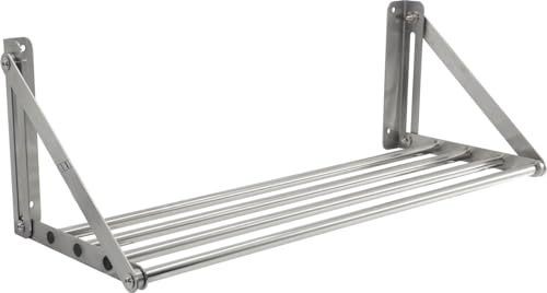 METRO Professional Estantería de Pared Plegable GFWS1180, Acero Inoxidable, 80 x 30 x 26,5 cm, 30 KG, Plata (80 cm)