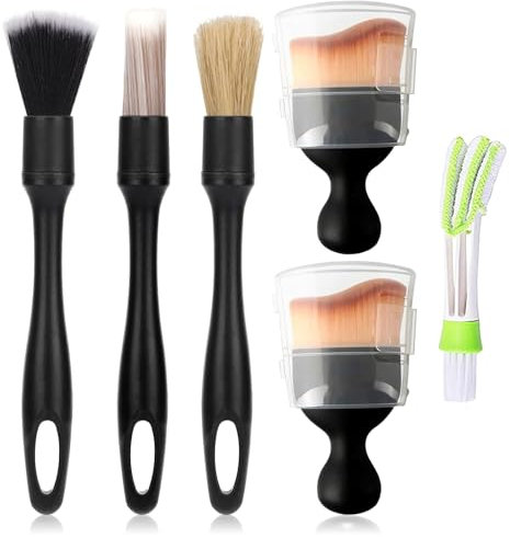MOSTFUN 6 in 1 Auto Detailingbürste, Auto Reinigungspinsel Auto Innenreinigung Weiche Bürste Staubpinsel Reinigungsbürsten Detailing Pinsel für Reinigung Auto Innenraum Tastaturen