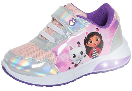 Gabby's Dollhouse Scarpe da ginnastica luminose per ragazze, facili da allacciare, con luci LED lampeggianti, Multi, 30 EU