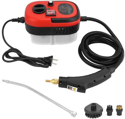 QWORK® Dampfreiniger 2500w tragbarer dampfreiniger handgerät mit bürstenköpfen für küche, bad, garage