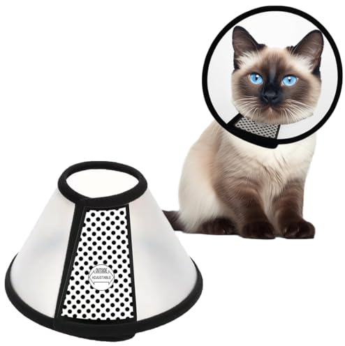 AFCJLTO Pet Cone Recupero, Collare protettivo regolabile Elizabeth Recupero, adatto a gatti di taglia piccola e media di peso compreso tra 3 e 5 kg (circonferenza del collo 22-25cm)