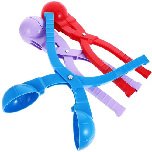 Warmhm Lot de 3 Pinces à Boules de Neige pour Garçon et Filles Jouets d'Extérieur d'hiver en ABS Léger Outil de Fabrication Rapide de Boules de Neige pour Jeux en Couleur Aléatoire