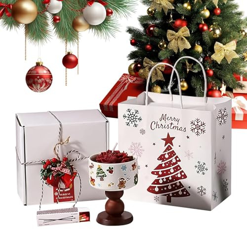 Bougies de Noël - Avec longue durée de combustion - En de soja - Pour l'aromathérapie - Bougies parfumées pour les fêtes - Cadeau pour femmes et hommes - Pour la détente, la maison, les fêtes
