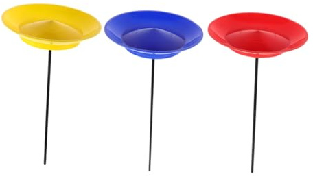 Toyvian Set da 3 Piatti Rotanti per Giocoleria Circense con Aste in Plastica, Leggeri e Bilanciati per Allenamento Sensoriale e Spettacoli e Adulti