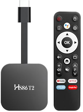 Barra de transmisión Android TV 14.0, barra de transmisión Smart TV 2 GB RAM 16 GB ROM, chip RK3518, WiFi dual 2,4 G/5,8 G, BT5.0, HDMI 2.0 y HD 4K, control remoto por voz compatible con video y audio