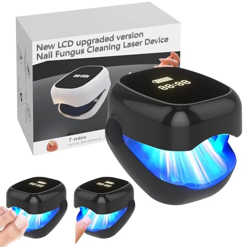 Dispositivo Anti Micosi Unghie Piedi, Dispositivo Laser per Micosi Unghie Dei, Laser Trattamento fungo chiodo, Micosi Unghie dei Piedi Pulizia e Riparazione Unghie Effettive Micosi (Nero, 0ne size)