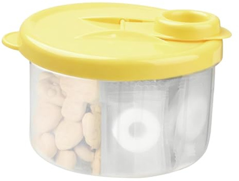 Recipiente Para Leche De Fórmula – Almacenadora De Polvo Lácteo | Dosificador De Papilla Infantil | 300ml Compartimentos Desmontables De PP, 9,5×9,5×7,1cm, Portátil De Viaje Para Hogar, Cuar