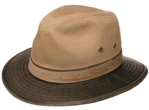 Stetson Cotton UV Protection Packable Sun Hat Men Spring Summer Dark Beige