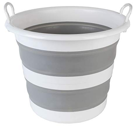 Kleeneze KL065438GRYEU Collapsible Cleaning Bucket, 30 Litre, Grey/White, 31.5 L x 31.5 W x 14 H