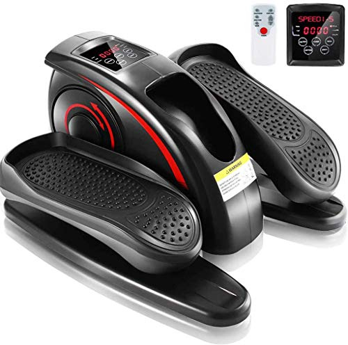 RLF LF Bicicleta De Pedales Bajo Ejercitador con Pantalla del Monitor, Tranquilo Y Compacto, Eléctrica Máquina Elíptica Entrenador para Ciclismo Indoor, Escritorio Elíptica,