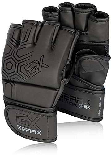 GearX MMA Boxhandschuhe Sparring Maya Hide Leder Pro Gel Boxsack Gym Training Kampf Muay Thai Kickboxen (XL)