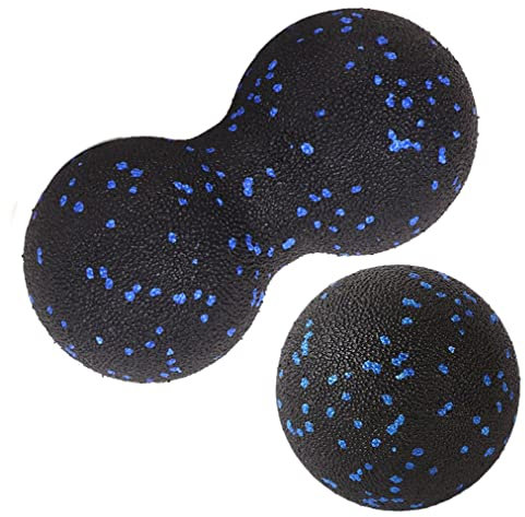 Fascia Ball Set, Faszienball für füße, Trigger Point Release Lacrosse Ball, Erdnuss Duoball Massagebälle, Faszienbälle Wirbelsäule, Faszientraining, Akupressur Plantarfasziitis (Hellblau)