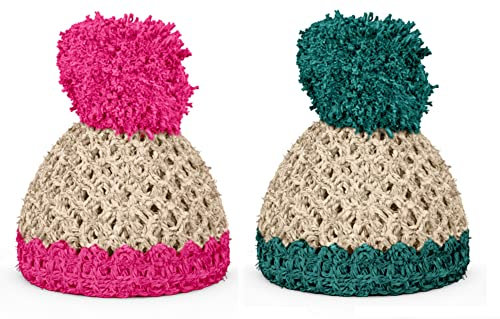 Colour-up Eierbechermützen Eierwärmer 2er Set 'Elfenbein/Magenta+Elfenbein/Smaragd' - Fiftyeight