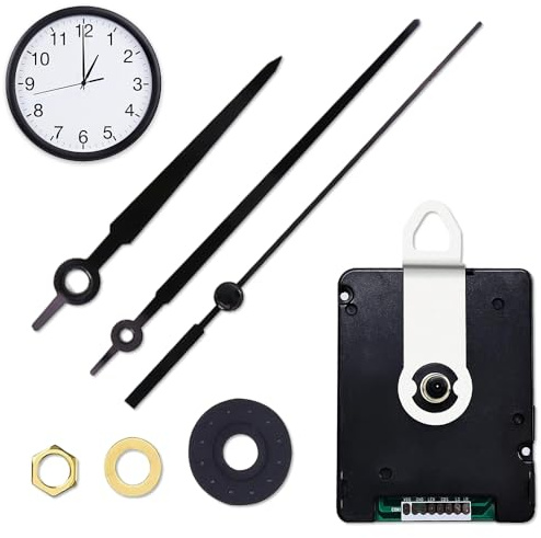 Aoreun Mouvement d'Horloge à Quartz, mécanisme Horloge Murale Mouvement DCF Radio-piloté avec Jeux d'aiguilles Mecanisme Horloge pour l'horloge de Bricolage Mouvement Silencieux - Noire