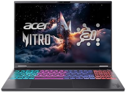 Acer Nitro 16S AI Copilot+ PC Gaming Laptop | AMD Ryzen AI 9 365 Processor | NVIDIA GeForce RTX 5070 Ti Laptop GPU | 16 WQXGA IPS 180Hz Display | 32GB DDR5 | 2TB Gen 4 SSD | Wi-Fi 6E | AN16S-61-R5K4