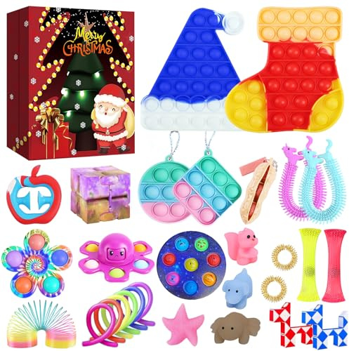 Advent Calendar 2025 Fidget Toys: Christmas Advent Calendar Countdown for Kids aged 3 and up. 24 Days of Fun and Sensory Relief Gifts. Surprise Gifts for Boys and Girls（G）