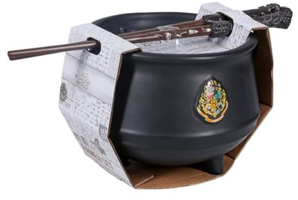 Paladone Harry Potter Cauldron Ramen Set - Officially Licensed Merchandise, Ceramic Noodle Bowl with Wand Shaped Chopsticks, Gift for Any Potter Movie and Book Fans