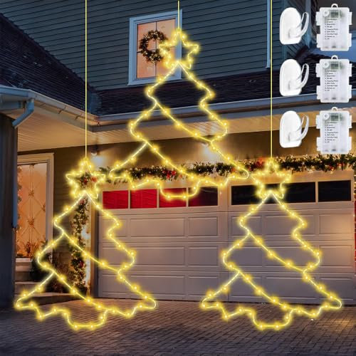 3 Stück Weihnachtsbaum Fenster LED, Weihnachtsdeko Fenster Beleuchtet, LED Weihnachtsbaum Fensterdeko, 55 LEDs Fensterlicht Weihnachten, 8 Lichtmodi Fensterdeko Weihnachten Beleuchtet