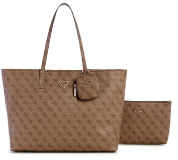 GUESS Power Play Large Tech Tote Latte Logo