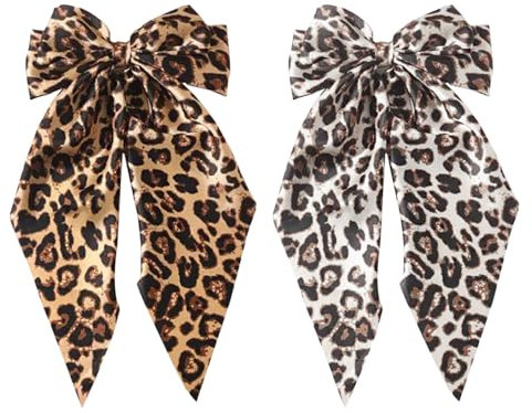 2 Clips Para El Cabello Con Estampado De Leopardo, Clips Para El Cabello Retro Con Lazo, Accesorios Para El Cabello Cosplay, Accesorios Para El Cabello, Clips Para El Cabello Para Mujeres
