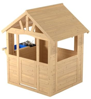 TP Toys Cabane Enfant avec Cuisine Extérieure, Bois FSC®, Cubby