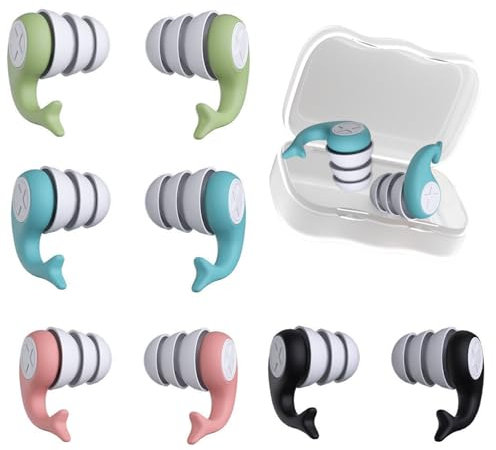 4 Paar Ohrstöpsel Schwimmen Kinder, OhrenstöPsel Zum Schwimmen, Wasserdichte Wiederverwendbare Ohrstöpsel Schwimmen Kinder 6-14 Jahre, Duschen Schwimmen Surfen Schnorcheln andere Wassersportarten