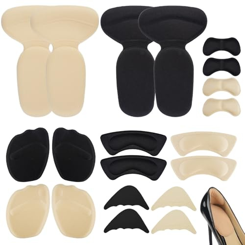 10 Paia Cuscinetti per Piedi per Tacchi, Cuscinetti per Scarpe con Tacco, Solette Antiscivolo Sandali Autoadesiva, Invisibile Spugna Tacchi Inserti Impediscono ai Talloni di Sfregare e Scivolare
