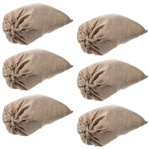 VICASKY Sacchetti e Traspiranti in Juta Coulisse per Conservazione Verdure 20x30cm Riutilizzabili Beige 6 Pezzi per Conservazione Alimentare e Ortaggi