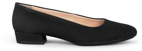 Zapatos de tacón bajo Piel de Ante Elegantes, Negro EU 39