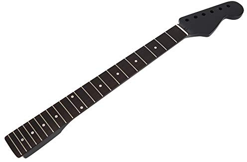 VBESTLIFE Mástil de Guitarra Eléctrica de 22 Trastes, de Arce Negro con Puntos Incrustados, Gran Mano de Obra para Guitarristas, Arce + Palisandro