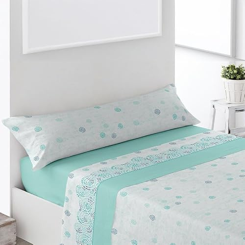 Rufino Díaz Juego Sábanas 3 Piezas Verano Lomas (Aguamarina - 90 cm) - Taco Extra Suave para Adultos e Infantil - Sensación acogedora y de Confort
