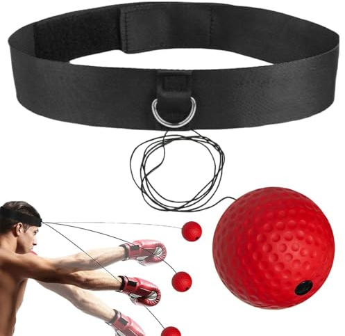 Set di fasce per capelli con palline per riflessi da boxe, palline per riflessi da allenamento per boxe | Palla React Reflex per allenamento per adulti | I principianti migliorano la velocità e l