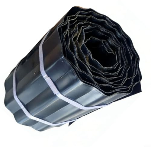 Borde de césped de metal corrugado flexible de 6 metros, valla rústica para jardín para paisajismo de arena y piedra (25 cm de altura)