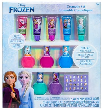 Disney Frozen Kinderschminke Set | Mädchen Make-up Set mit Lipgloss, Nagellack und mehr | Geburtstagsgeschenk für Kinder ab 3 Jahren von Townley Girl