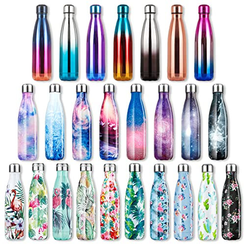 lalafancy Bouteille d'eau en Acier Inoxydable sans BPA Réutilisable Double Paroi Isolée Sous Vide Gourde Isothermes - Froid 24h ou Chaud 12h - 350ml/500ml/750ml