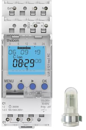 Twilight switch with built-on light sensor - DIN rail LUNA 121 top3 RC AL