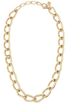 Breil, Collezione Join Up, Collana Donna dallo Stile Trendy e Sofisticato, in Acciaio Lucido IP Gold, con Catena a Maglie Ovali, Pratica Chiusura a Moschettone, Lunghezza Regolabile 42-48 cm, Gold