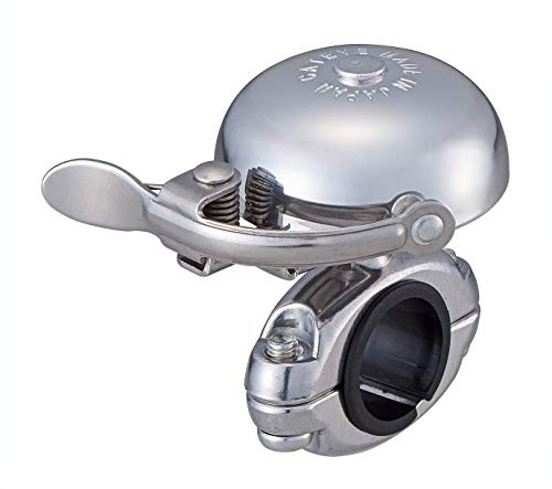 CATEYE OH-2300A Hibiki Bell – Classic Style Brass Bike Bell with Aluminum Bolt-on Design, Fits 22.2 mm or 25.4 mm Handlebars, Road, Hybrid, Touring Style Bicycles (Polished Silver)