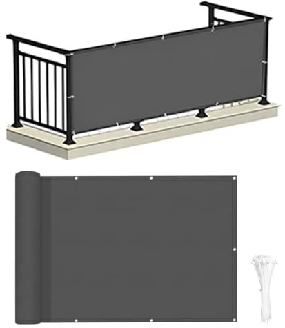 LOVE STORY Brise Vue pour Balcon 100x300cm, Imperméable Couverture de Confidentialité Écran(PES),Protection UV Opaque pour Balcon with Cable Ties,Pare-Soleil pour Jardin Extérieur,Anthracite